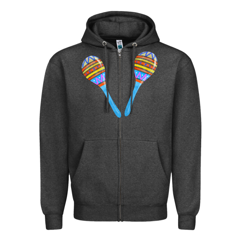 Blue Maracas Zipper Hoodie by FaDigitalArtStudio | Teevron