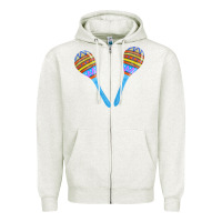 Oatmeal Heather blue maracas Zipper Hoodie - FaDigitalArtStudio