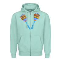 Seafoam blue maracas Zipper Hoodie - FaDigitalArtStudio
