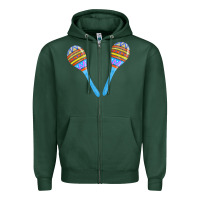 Sports Green blue maracas Zipper Hoodie - FaDigitalArtStudio