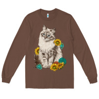 Chestnut siberian cat sunflower and gemstone Long Sleeve Tee - texasbilliewilder