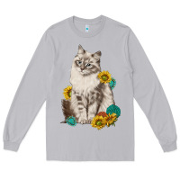 Moon Dust siberian cat sunflower and gemstone Long Sleeve Tee - texasbilliewilder