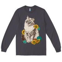 Smoke siberian cat sunflower and gemstone Long Sleeve Tee - texasbilliewilder