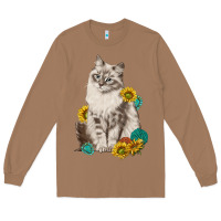Toasted Coconut siberian cat sunflower and gemstone Long Sleeve Tee - texasbilliewilder