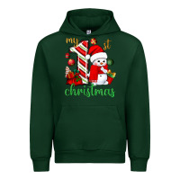 Forest Green My 1st. Christmas with cute snowman Urban Hoodie - NancyCooperArtShop