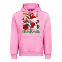 Fuchsia Pink My 1st. Christmas with cute snowman Urban Hoodie - NancyCooperArtShop