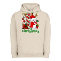 Pigment French Oak My 1st. Christmas with cute snowman Urban Hoodie - NancyCooperArtShop