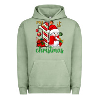 Pigment Oil Green My 1st. Christmas with cute snowman Urban Hoodie - NancyCooperArtShop