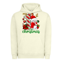 Pigment Pistachio My 1st. Christmas with cute snowman Urban Hoodie - NancyCooperArtShop