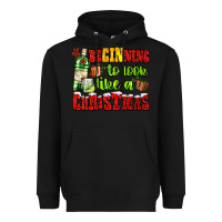 Black beginning to look like a christmas with gin and gifts Heavyweight Hoodie - AdoDesignShop