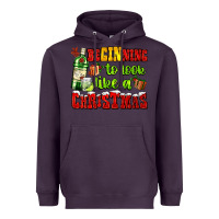 Plum beginning to look like a christmas with gin and gifts Heavyweight Hoodie - AdoDesignShop