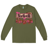 Army Green football grandma with leopard Long Sleeve Tee - Zillion Design Studio
