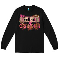 Black football grandma with leopard Long Sleeve Tee - Zillion Design Studio