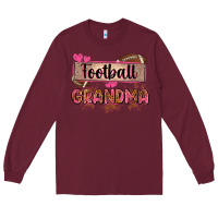 Burgundy football grandma with leopard Long Sleeve Tee - Zillion Design Studio