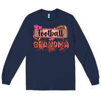Navy football grandma with leopard Long Sleeve Tee - Zillion Design Studio