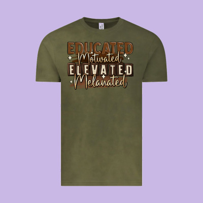 Vintage Tee educated motivated elevated melanated