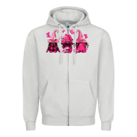 Dove Grey breast cancer afro gnomies Zipper Hoodie - FaDigitalArtStudio
