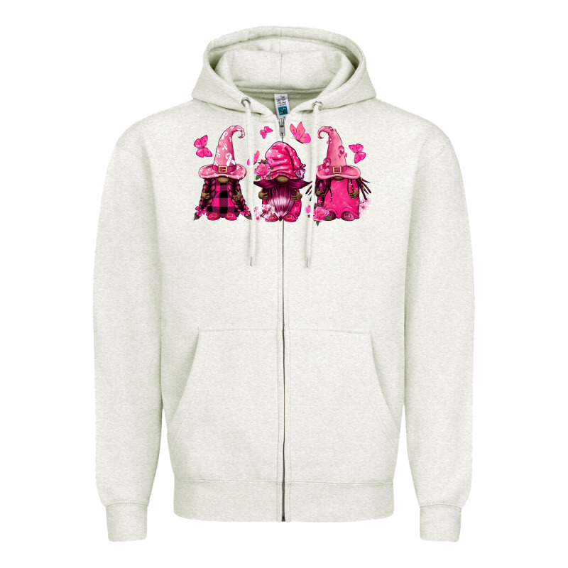 Breast Cancer Afro Gnomies Zipper Hoodie by FaDigitalArtStudio | Teevron