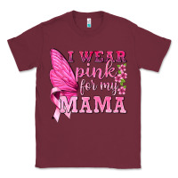 Burgundy I Wear Pink For My Mama with Butterfly Classic Tee - texasbilliewilder
