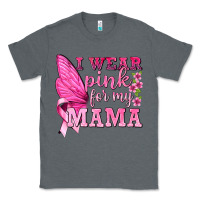 Charcoal Heather I Wear Pink For My Mama with Butterfly Classic Tee - texasbilliewilder