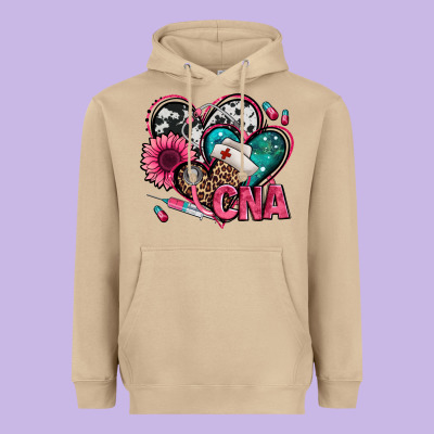 Certified Nursing Assistant Cna Hearts Heavyweight Hoodie Designed By Jasminsmagicworld