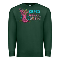 Sports Green velantines day cupid find me a cowboy Premium Sweatshirt - AdoDesignShop