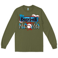 Army Green baseball nana with leopard Long Sleeve Tee - Zillion Design Studio