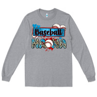 Heather Grey baseball nana with leopard Long Sleeve Tee - Zillion Design Studio