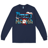 Navy baseball nana with leopard Long Sleeve Tee - Zillion Design Studio