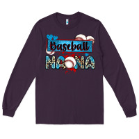 Plum baseball nana with leopard Long Sleeve Tee - Zillion Design Studio