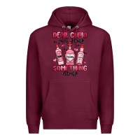 Burgundy dear cupid just bring something strong Premium Hoodie - MaliasSmallBusiness
