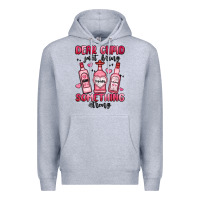 Heather Grey dear cupid just bring something strong Premium Hoodie - MaliasSmallBusiness