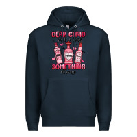 Navy dear cupid just bring something strong Premium Hoodie - MaliasSmallBusiness
