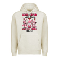 Oatmeal Heather dear cupid just bring something strong Premium Hoodie - MaliasSmallBusiness