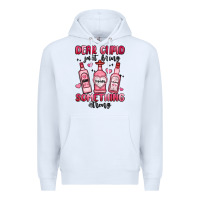 White dear cupid just bring something strong Premium Hoodie - MaliasSmallBusiness
