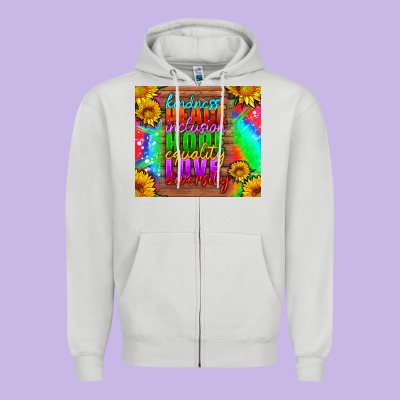 Kindness Peace Inclusion Hope Equality Love Diversity Zipper Hoodie Designed By Hra Design Shop