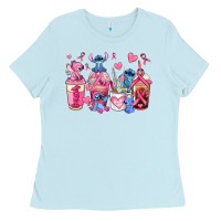 Baby Blue breast cancer stitch coffee cups Ladies Tee - AdoDesignShop