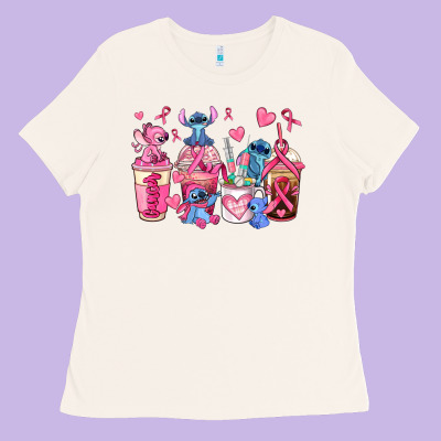 Breast Cancer Stitch Coffee Cups Ladies Tee Designed By Adodesignshop