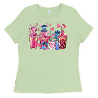 Matcha breast cancer stitch coffee cups Ladies Tee - AdoDesignShop