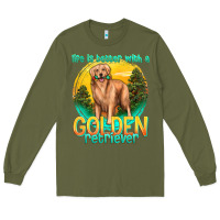 Army Green life is better with a golden retriever Long Sleeve Tee - texasbilliewilder