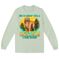 Matcha life is better with a golden retriever Long Sleeve Tee - texasbilliewilder