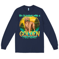 Navy life is better with a golden retriever Long Sleeve Tee - texasbilliewilder