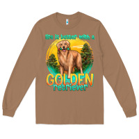 Toasted Coconut life is better with a golden retriever Long Sleeve Tee - texasbilliewilder