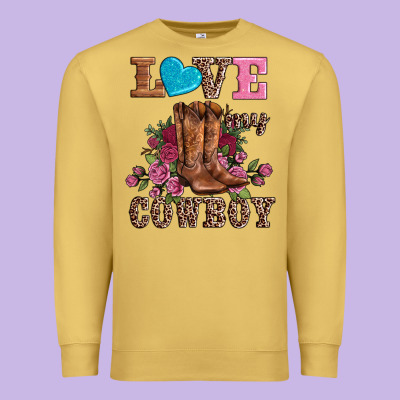Valentines Day Love My Cowboy Premium Sweatshirt Designed By Adodesignshop