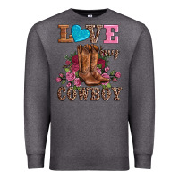 Charcoal Heather valentines day love my cowboy Premium Sweatshirt - AdoDesignShop