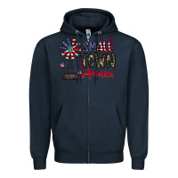 Navy small town america Zipper Hoodie - CowhideDigitalArt