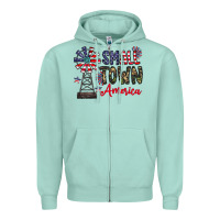 Seafoam small town america Zipper Hoodie - CowhideDigitalArt