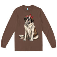 Chestnut st bernard with bandanna Long Sleeve Tee - texasbilliewilder