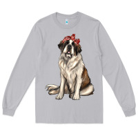 Moon Dust st bernard with bandanna Long Sleeve Tee - texasbilliewilder