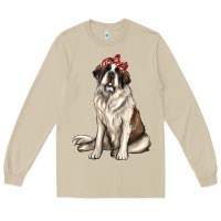 Mushroom st bernard with bandanna Long Sleeve Tee - texasbilliewilder